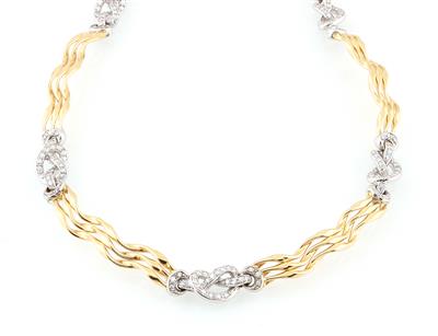 Diamantcollier zus. ca. 2 ct - Klenoty