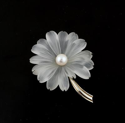 Bergkristallbrosche Blüte - Jewellery