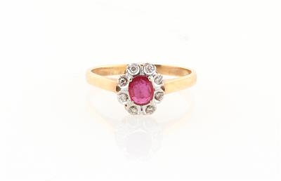 Achtkantdiamant Rubin Ring - Schmuck