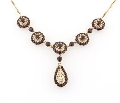 Granatcollier - Schmuck