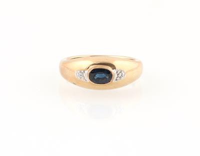 Achtkantdiamant Saphir Ring - Gioielli