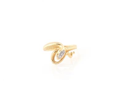 Achtkantdiamant Ring Schlange - Schmuck