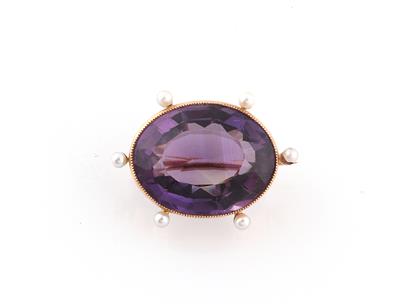 Amethystbrosche - Jewellery