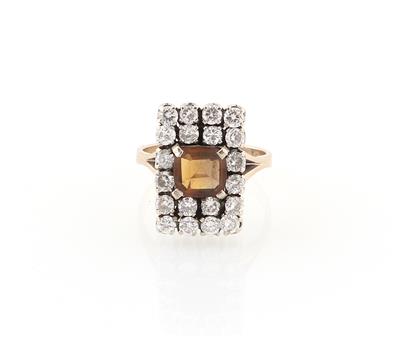 Brillant Citrin Ring - Klenoty