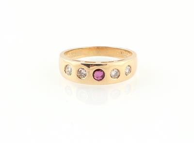 Brillant Rubin Ring - Schmuck