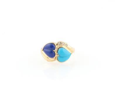 Achtkantdiamant Türkis Lapislazuli Ring - Jewellery