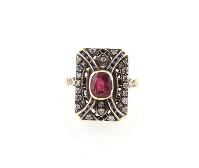 Diamant Rubin Saphir Ring - Jewellery