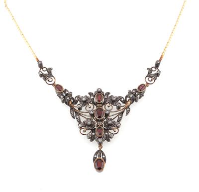 Diamant Granatcollier - Jewellery