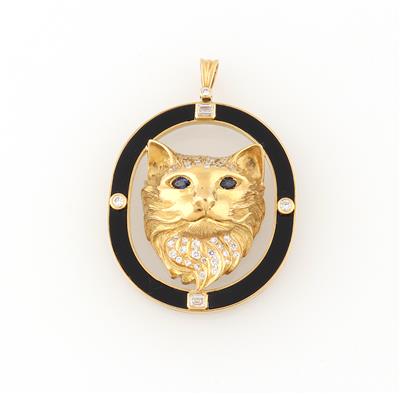 Diamantanhänger Katze zus. ca.1,30 ct - Jewellery