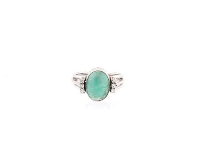 Achtkantdiamant Smaragd Ring - Gioielli