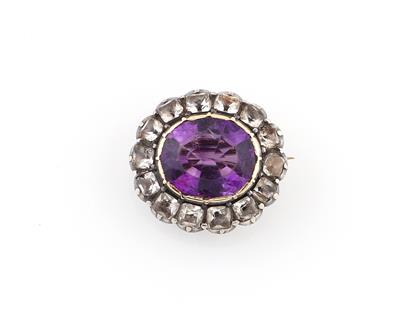 Amethyst Bergkristall Brosche - Diamanti e pietre preziose esclusivi