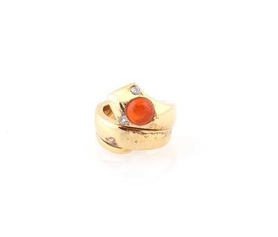 Brillant Feueropal Ring Schlange - Schmuck