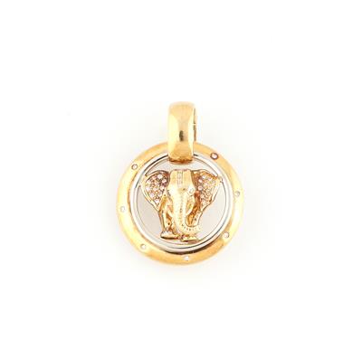 Brillant Anhänger Elefant zus. ca. 0,38 ct - Gioielli