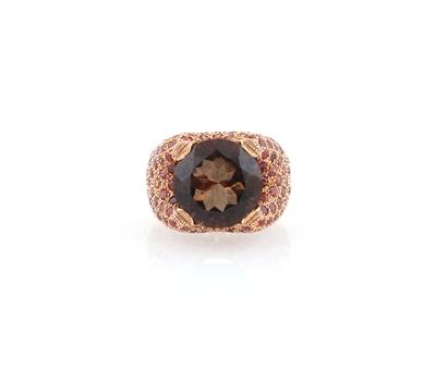 Rauchquarz Saphir Ring - Gioielli