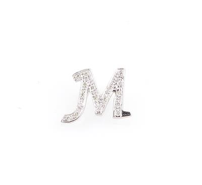 Brillantanhänger Buchstabe M zus. ca. 0,16 ct - Schmuck