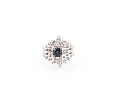 Diamant Saphir Ring - Autumn Auction – Diamonds, coloured stones and gemstones