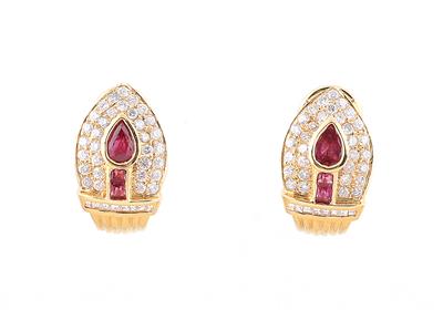 Diamant Rubin Ohrclips - Jewellery