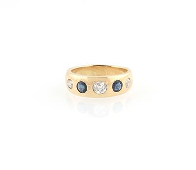 Altschliffdiamant Saphir Ring - Klenoty