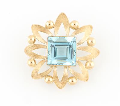 Aquamarinbrosche ca. 25 ct - Jewellery