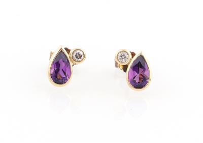 Brillant Amethyst Ohrstecker - Schmuck