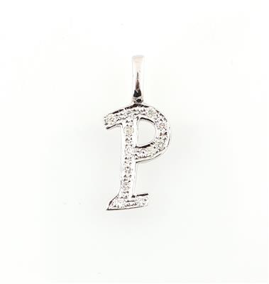 Brillantanhänger Buchstabe P zus. ca. 0,13 ct - Schmuck