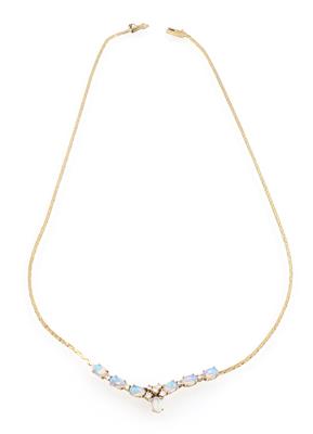 Diamant Opal Collier - Schmuck