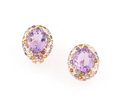 Brillant Amethyst Ohrclips - Gioielli