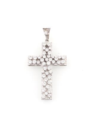 Brillant Kreuz Anhänger zus. ca. 3,40 ct - Schmuck