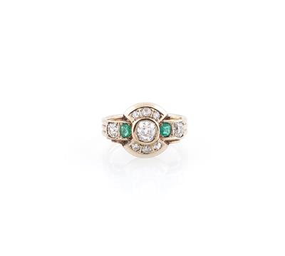 Altschliffdiamant Smaragd Ring - Exkluzivní diamanty a drahokamy