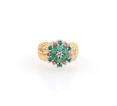 Diamant Smaragd Ring - Gioielli