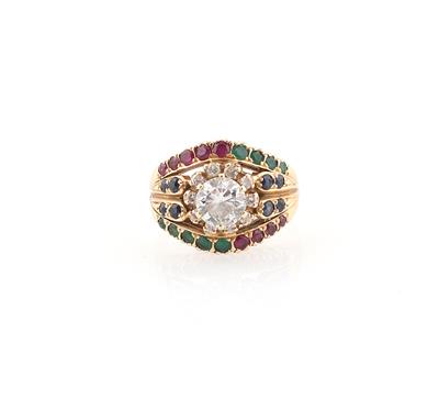 Brillant Farbstein Ring - Schmuck