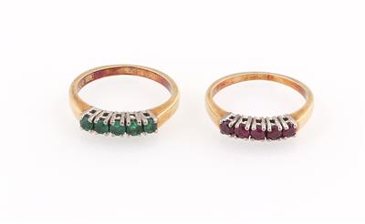 Zwei Farbstein Ringe - Jewellery