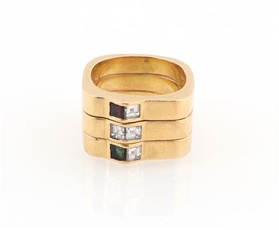 Diamant Farbstein Ring - Schmuck