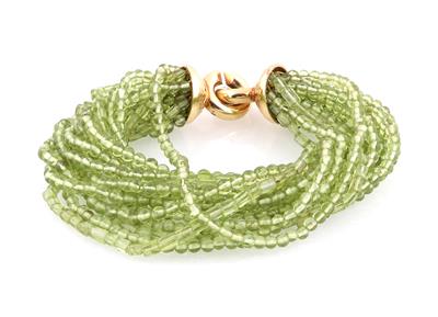 Peridot-Armband 15reihig - Schmuck