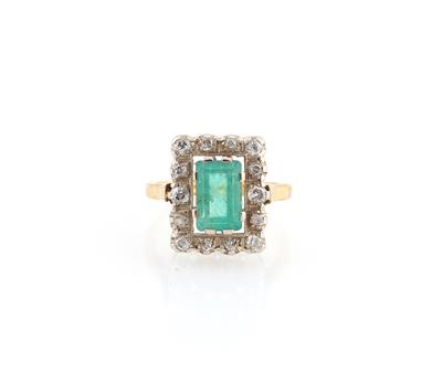 Diamant Smaragdring - Klenoty