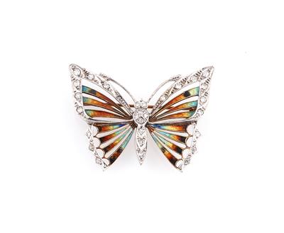 Achtkantdiamant Brosche Schmetterling - Klenoty