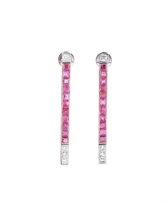 Diamant Rubin Ohrstecker - Schmuck