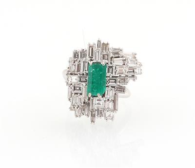 Diamant Smaragd Ring - Gioielli