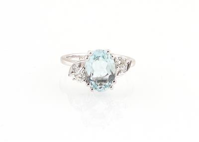 Aquamarin Diamant Ring - Klenoty
