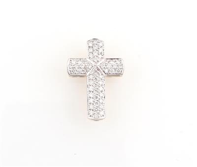 Brillant Kreuzanhänger zus. 0,72 ct - Schmuck