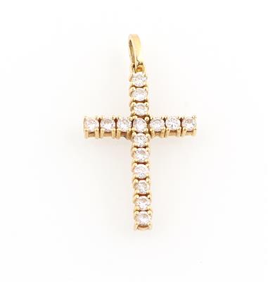 Brillantanhänger Kreuz zus. ca. 1 ct - Gioielli