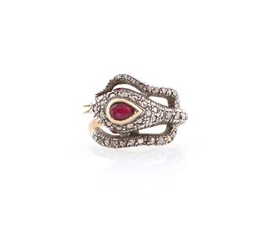 Diamant Rubin Ring Schlange - Gioielli