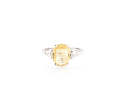 Diamantring mit unbehandeltem Saphir ca. 3,24 ct - Schmuck