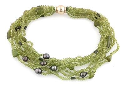 Südseekulturperlen Peridot Collier - Schmuck