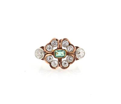 Diamant Smaragd Ring - Schmuck