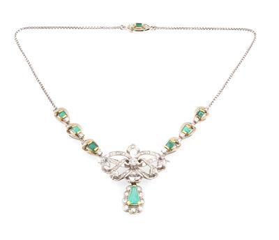 Diamant Smaragd Collier - Klenoty