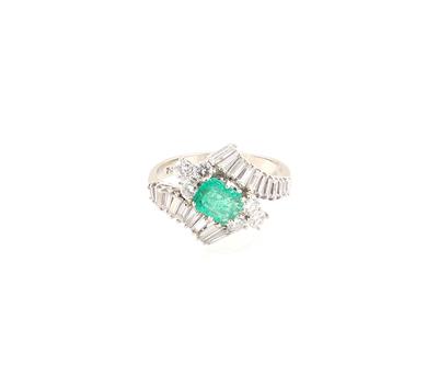 Diamant-Smaragd-Ring zus. ca. 2,40 ct - Schmuck