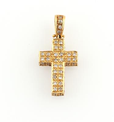 Diamant Kreuzanhänger zus. ca.0,75 ct - Klenoty