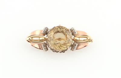 Diamant Citrinbrosche - Jewellery