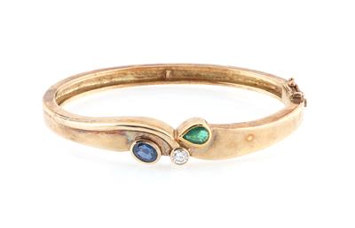 Brillant Saphir Smaragd Armreif - Jewellery